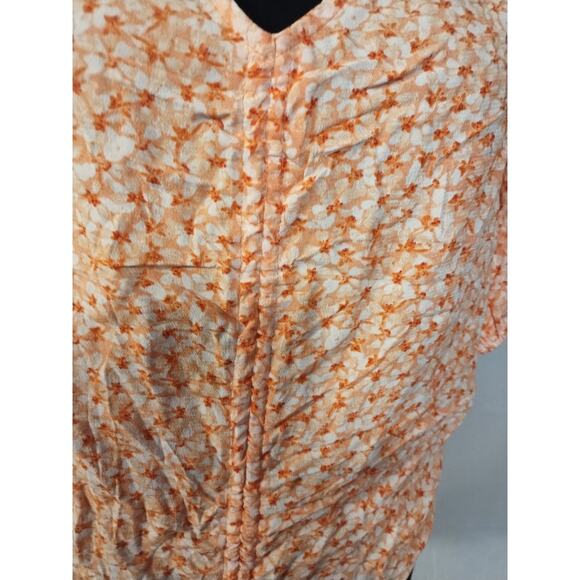 NWT H&M Women's Blouse Short Sleeve Orange Florals US Size L - Picture 5 of 10